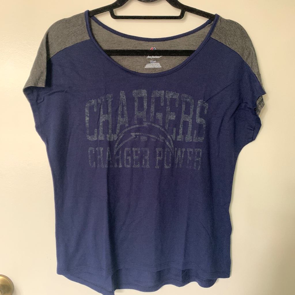 Womens Chargers Charger Power Football Team TShirt
